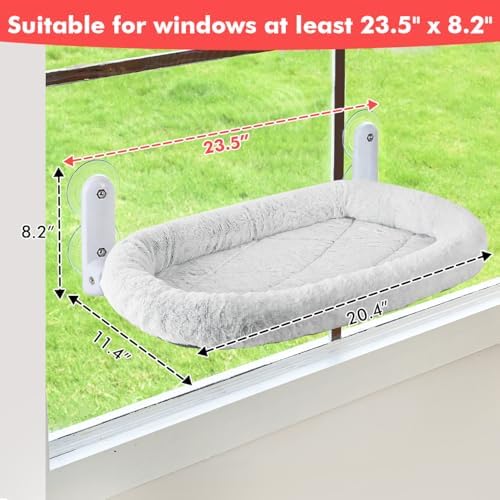 Zoratoo 2PC Cat Window Perch, Foldable & Cordless Cat Hammock with Bolster - Image 6