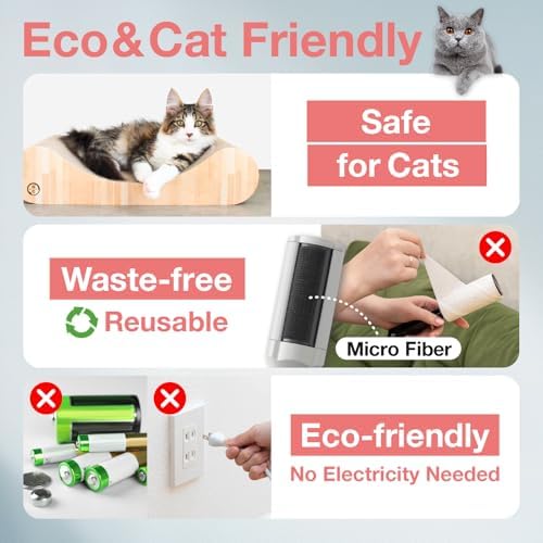 Necoichi Purrfection Neat & Easy Cat Hair Pet Hair Remover, Textured microfibers Trap Fur & lint Fast, Made in Japan - Image 6