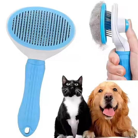 Pet Brush for Cats and Dogs | Self Cleaning Bunny Comb for Cats, Dogs, Bunny | Pet Grooming Brush | Massaging Tool Suitable for Pets with Long or Short Hair