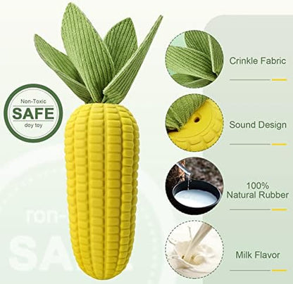 Dog Toys for Aggressive Chewers, Indestructible Tough Squeaky Corn Chew Toy for Large Medium Small Breed, Interactive Dog Toys to Keep Them Busy - Image 2
