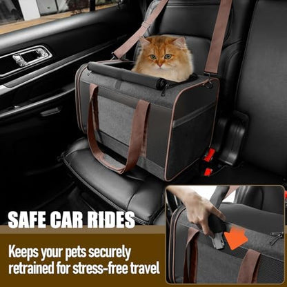 GAPZER Large Cat Carrier Soft, Collapsible Travel Pet Carry Bag, Small Dogs - Image 5