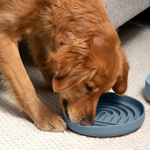 Slow Feeder Dog Bowl - Silicone Dog Bowl, Large, 9.5" x 1.5" - Ocean - Image 5