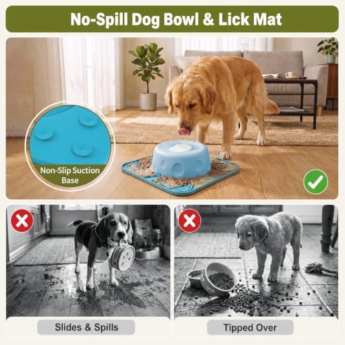 Pezluxe Slow Feeder Dog Bowls & Lick Mat,Dog Licking Bowl with Rolling Ball - Image 5
