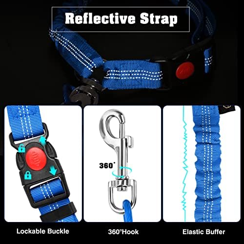 Chew Proof Dog Car Seat Belt, 2 in 1 Steel Cable Dog Car Accessories Headrest Restraint Doggie Car Seatbelt for Medium Large Dogs Chewer Heavy Duty Doggie Seatbelts for Cars Swivel Attach - Image 6