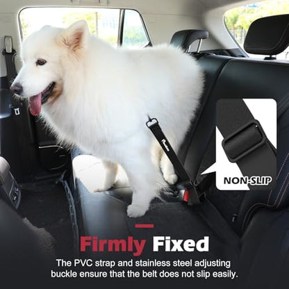 Pawaboo 2Pack Dog Seat Belt for Car with 360° Hook，20 in, Chew-Proof, Black - Image 5