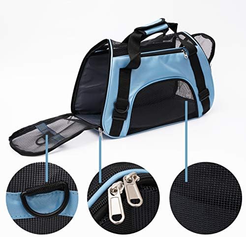 MuchL Pet Carrier Soft-Sided Carriers for Cat Carriers Dog Carrier for Small Medium Cats Dogs Puppies Pet Carrier Airline Approved Cat Dog Pet Travel Carrier (Small, Blue) - Image 5