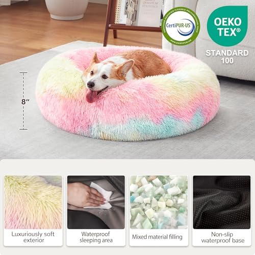 Donut Dog Bed Medium Size Dog, Round Cat Beds for Small Dogs - Image 2