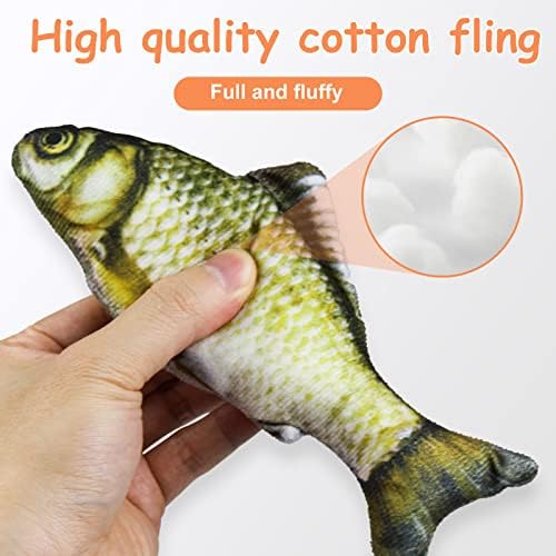Andiker Cat Interactive Toys (3Pcs), Cotton Filled Catnip Fish-Shaped Toys for Indoor Cats, Cat Toy Set for All Breed Sizes - Image 6