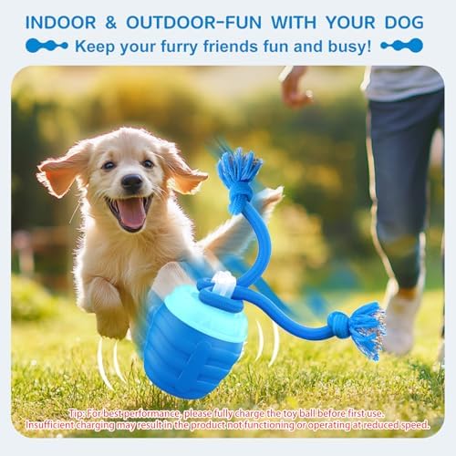Interactive Dog Toys Ball, Automatic Motion Activated Dog Interactive Toy for Medium/Large Dogs, Moving Dogs Ball for Boredom(Blue) - Image 2