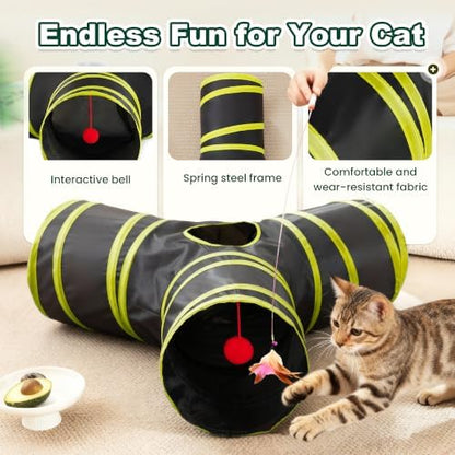 Love's cabin Cat Tunnel for Indoor Cats, 3-Way Collapsible Play Tunnel - Image 5