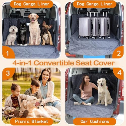 Aunginsy SUV Cargo Liner for Dogs Compatible with Toyota FJ Cruiser 2007-2021, Rear Trunk Mat Travel Nonslip Pet Cargo Boot Liner with Bumper Flap Protector Waterproof Floor Mat for Cats Accessories - Image 5