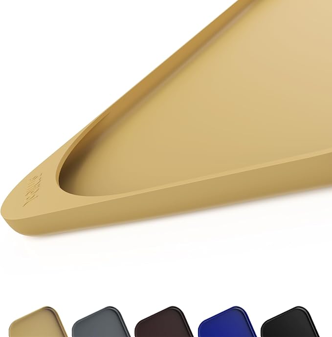 Silicone Pet Food Mat with Raised Edge for Food and Water Bowl, Dog Feeding Mats, Cat Food Trays for Floor Waterproof, Rubber Tray for Dogs and Cats, 19 x 12 x 0.7 Beige