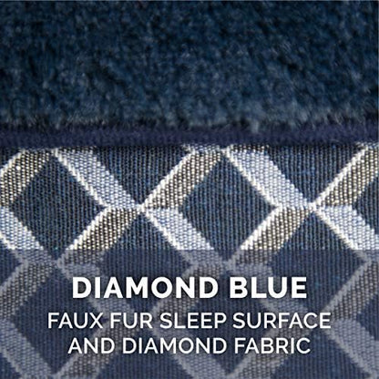 Furhaven Pillow Dog Bed for Medium/Small Dogs w/ Removable Bolsters & Washable Cover - Plush & Woven Decor Comfy Couch Sofa - Diamond Blue, Medium - Image 4