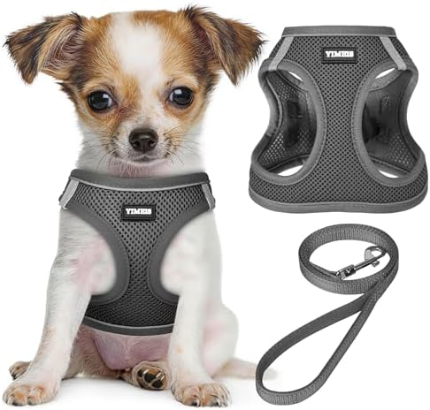 No Pull Dog Puppy Harness and Leash Set Reflective Mesh Vest Medium by YIMEIS