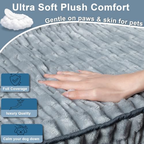 Dog Car Seat Cover, Soft Plush Waterproof Back Seat Protector,Grey - Image 2