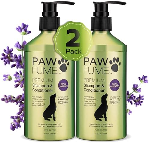PAWFUME Dog Shedding Shampoo and Conditioner, Royal Lavender, 2-Pack by Pawfume