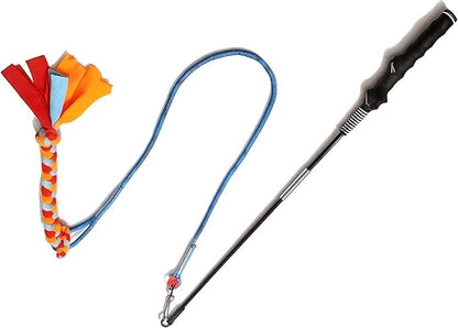 Interactive Flirt Pole Toy for Dogs – Agility Training & Exercise Chase Stick, Durable Tug Teaser Wand with Strong Rope Lure, Outdoor Play Toy for All Dog Sizes (35-Inch Pole)