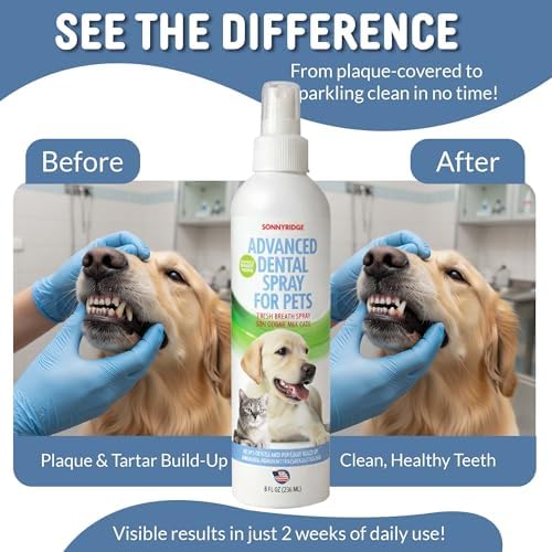 Dog Dental Spray Removes Tartar, Plaque and Freshens Breath Instantly. The Most Advanced Dental Spray for Healthy Teeth, Gums and Oral Health Care for Your Dog, Cat or Pet - 1-8 oz. Bottle - Image 3