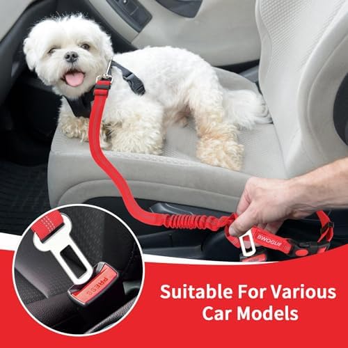 BWOGUE 2 Pack Dog Seat Belt for Car, Elastic Bungee Buffer Safety Seat Belt - Image 5