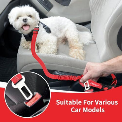 BWOGUE 2 Pack Dog Seat Belt for Car, Elastic Bungee Buffer Safety Seat Belt - Image 5