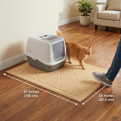 WePet Cat Litter Box Mat, Kitty Premium PVC Pad, Durable Trapping Rug, Phthalate Free, Urine-Resistant, Scatter Control, Mosaic, XXL 47 x 35 Inch, Beige - Image 3