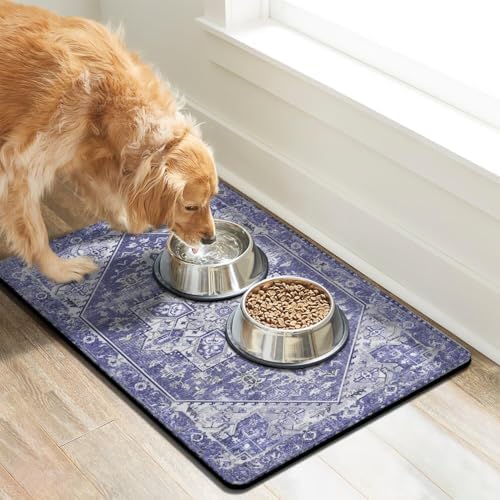 Dog Food Mats for Floors, Absorbent Dog Bowl Mat for Food and Water Dispenser Mat, Quick Dry Cat Food Mat Pet Supplies - Image 2