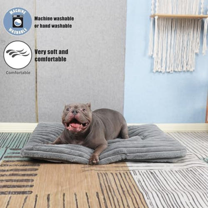 Dog Beds Crate Pad for Medium to Large Dogs Ultra Soft Dog Mat for Crate or Cage 36 Inch Washable and Anti-Slip Fluffy Flat Kennel Pad for Pets Cozy Sleeping Mattress Cushion,35" x 23",Grey - Image 6