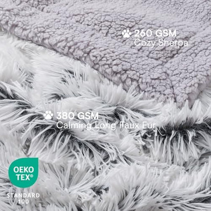 Luciphia Calming Waterproof Dog Blanket, Reversible Faux Fur Pet Blanket - Image 2
