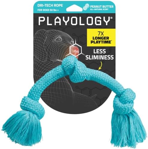 Playology Tug Rope Dog Toys for Large Dogs - Jumbo, Peanut Butter Scent by Playology