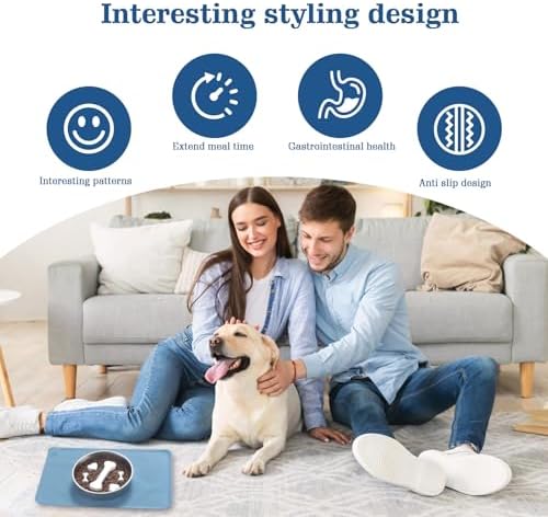 Stainless Steel Slow Feeder Dog Bowls – Non-Slip Metal Dog Bowl for Large & Medium Breeds, Puppy Puzzle Feeder – 2 Cup Capacity for Small to Big Pets – Durable Slow Feed Dog & Cat Food Dish with Mat - Image 7