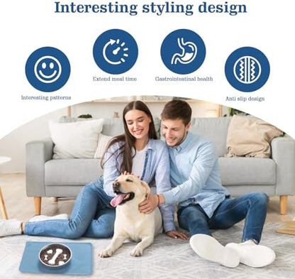 Stainless Steel Slow Feeder Dog Bowls – Non-Slip Metal Dog Bowl for Large & Medium Breeds, Puppy Puzzle Feeder – 2 Cup Capacity for Small to Big Pets – Durable Slow Feed Dog & Cat Food Dish with Mat - Image 7