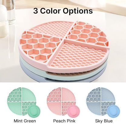 Pet Licking Mat Set with Suction Cups & Can Lid for Dogs and Cats, Food-Grade Silicone Slow Feeding Puzzle Toy, Non-Slip Dog Treat Mat for Anxiety & Boredom Relief (Mint Green) - Image 5
