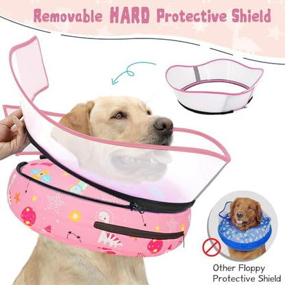 Elevated Inflatable Dog Cone Collar to Stop Licking, Doggie Donut Collar After Surgery, Soft Dog Cone Alternative for Small Medium Large Dogs - Image 3