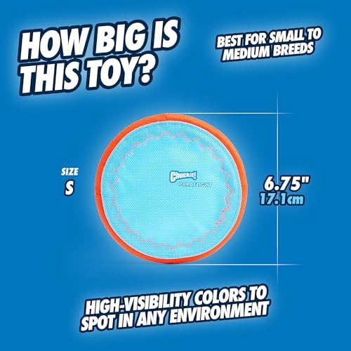 Chuckit! Paraflight Flying Disc Dog Toy for Small Dogs, Size Small - Image 4