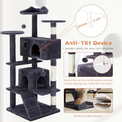 Sweetcrispy 54 Inch Cat Tree Tower with Scratching Post, Indoor Use - Image 6