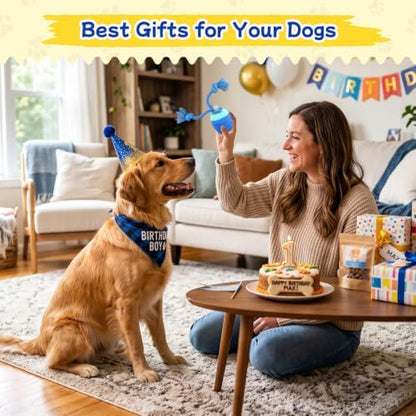 Interactive Dog Toys, Automatic Rolling Dogs Toy with Rope for Medium/Large Dogs, Touch Activated Moving Dog Ball for Boredom(Blue) - Image 6