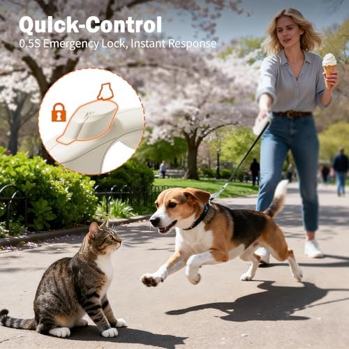 OUTRUN Retractable Dog Leash 26 FT Tape up, to 110 lb, No Tangle, Black - Image 7
