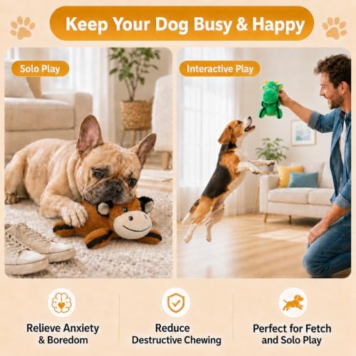 Drmstow 3-Pack Squeaky Plush Dog Toys for Small and Medium Dogs - Image 4