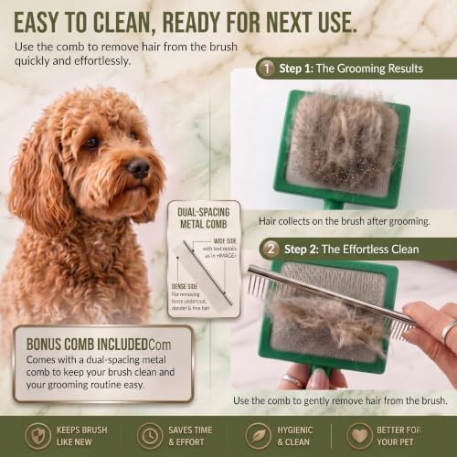 Slicker Brush for Dogs, Doodles, Poodles & Long Haired Cats - Image 2