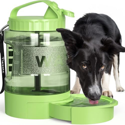 Portable Dog Travel Water Bottle - 77oz Large Travel Water Bowl for Dogs Camping Hiking Beach Traveling Essentials,Big Pet Bottles Bowl Water Dispenser for On The Go Park Car Walking Accessories by lesotcbrand