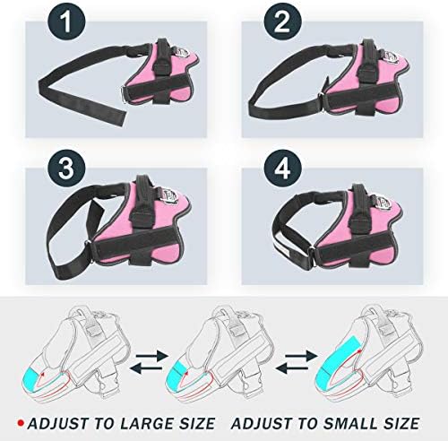 Dog Harness, No-Pull Reflective Dog Vest, Breathable Adjustable Pet Harness with Handle for Outdoor Walking - No More Pulling, Tugging or Choking (Pink, M) - Image 3