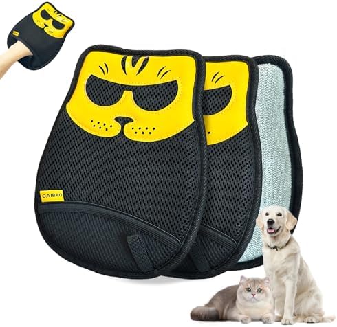 Pet Hair Removal Glove - Washable Reusable, 2pcs by Unknown