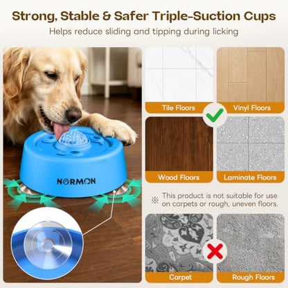 NORMON Dog Lick Bowl Slow Feeder with Rolling Ball & Suction Base - Image 3