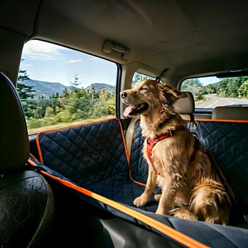 Luxury Dog Car Seat Cover for Back Seat Breathable Mesh Window Dog Hammock for Car 4-Layer Heavy Duty Waterproof Pet Seat Protector Scratch-Proof Car Seat Cover Perfect for Family Road Trips - Image 2
