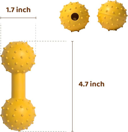 Pup's Pick Dog Chew Toy with Bell - Squeaky Chew Toys for Aggressive Chewers, Natural Rubber Puppy Chew Toys for Teething, Medium and Small Breeds Indestructible Dog Toy, Teething Toys for Puppies