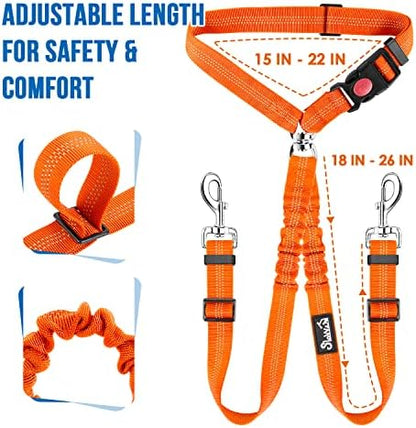 Lukovee Double Dog Car Seat Belt, No Tangle Headrest Restraint - Image 6