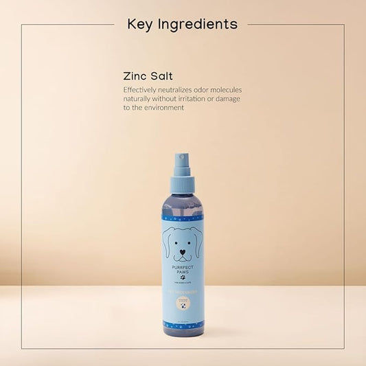 Pet Odor Neutralizing Air and Fabric Spray — Pet-Safe Deodorizer with Zinc Salt — Vegan and Cruelty-Free — Fresh Rain & Wild Violet Scent – Made in USA by Purrfect Paws