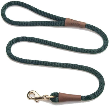 Mendota Pet Snap Leash - British-Style Braided Dog Lead, Made in The USA - Hunter Green, 3/8 in x 4 ft - for Small/Medium Breeds