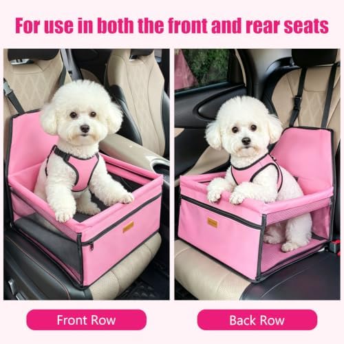 Pet Dog Booster Seat, Upgrading the Framed wall to Prevent Collapse，Breathable and Foldable Pet Car Basket，Removable andWashable pet car seat - Image 6