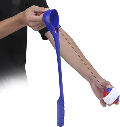 PP Dog Ball Launcher Stick, Interactive Throwing Toy with Retractable Tether for Outdoor Play and Exercise, Extendable Handle Length 19.1 Inches